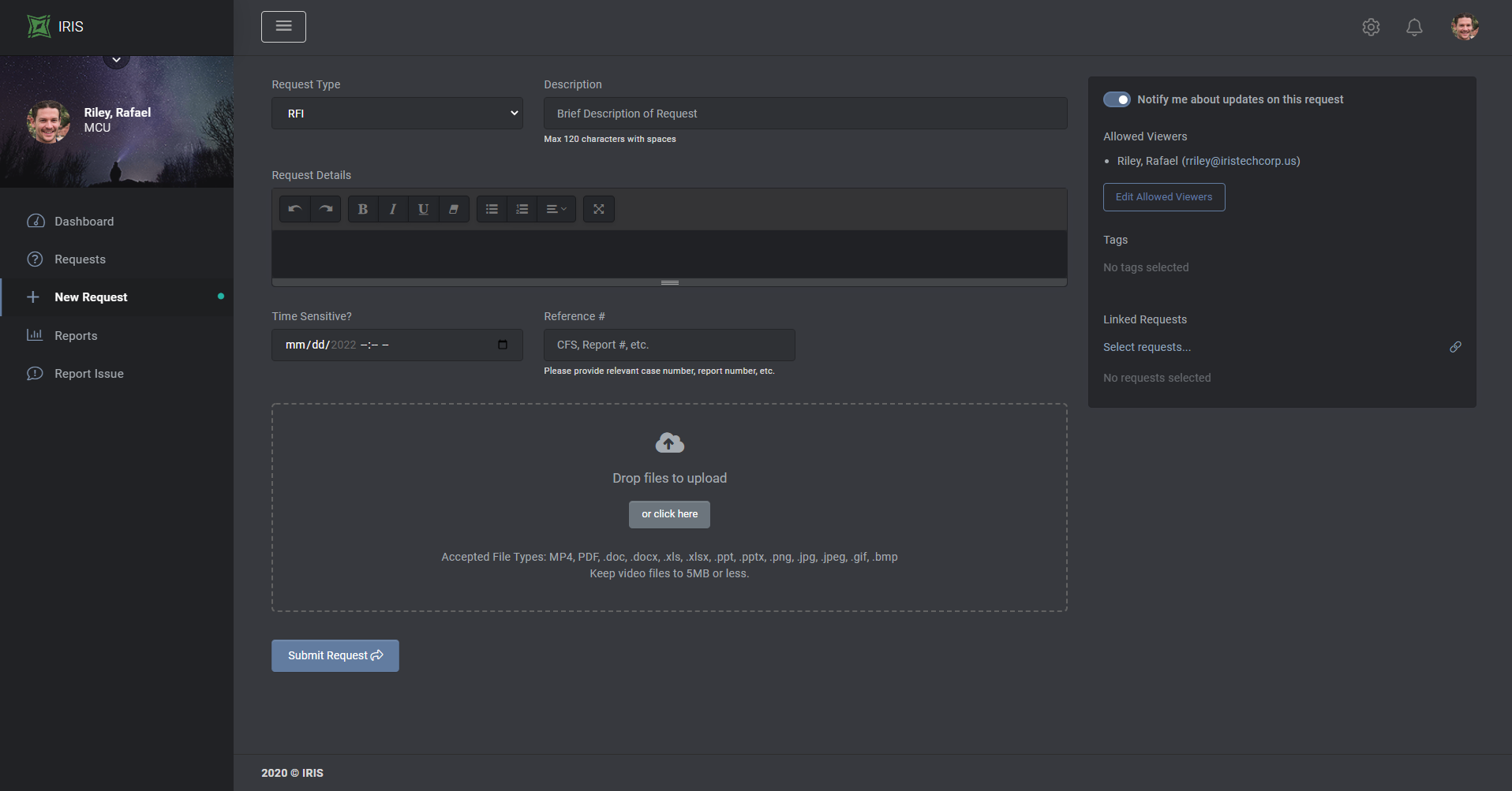 Iris cloud based solution law enforcement and governement