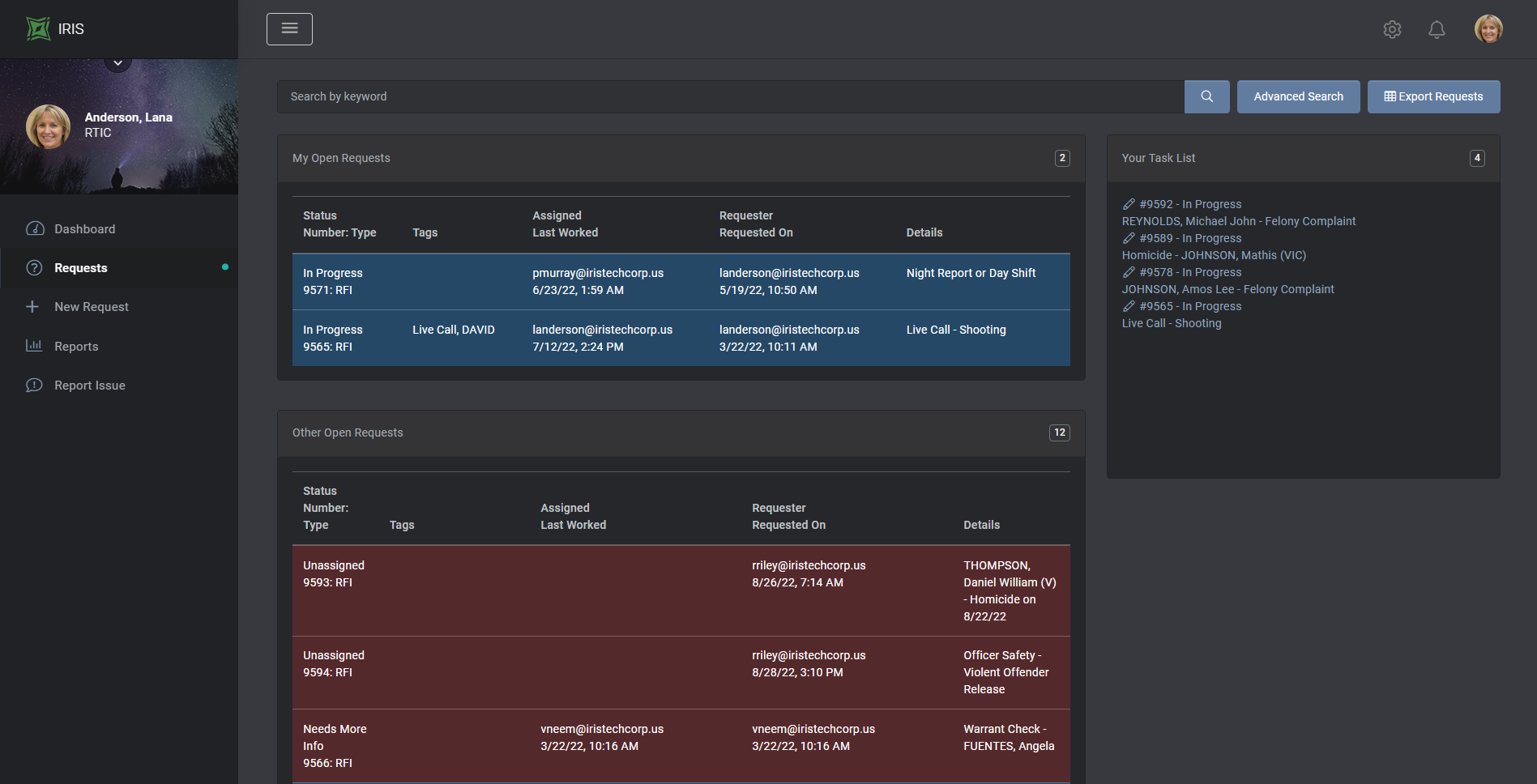 iris cloud based web solution law enforcement and government communications
